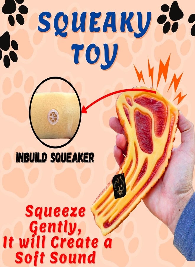 Toy Truffle لعبة قطعة اللحم الصريرية على شكل كمأة، لعبة مسلية ومبهجة للحيوانات الأليفة لساعات من الترفيه، لعبة تفاعلية ممتعة على شكل قطعة لحم، صوت صرير محفز، لعبة آمنة للحيوانات الأليفة، ترفيه للحيوانات الأليفة. - Image 2